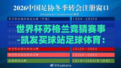 世界杯苏格兰竞猜赛事-凯发买球站足球体育:2026年苏格兰队能否再现黑马奇迹?